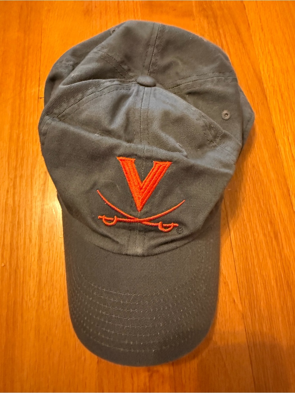 Nike Gray Baseball Cap with Orange Embroidered Logo university of Virginia